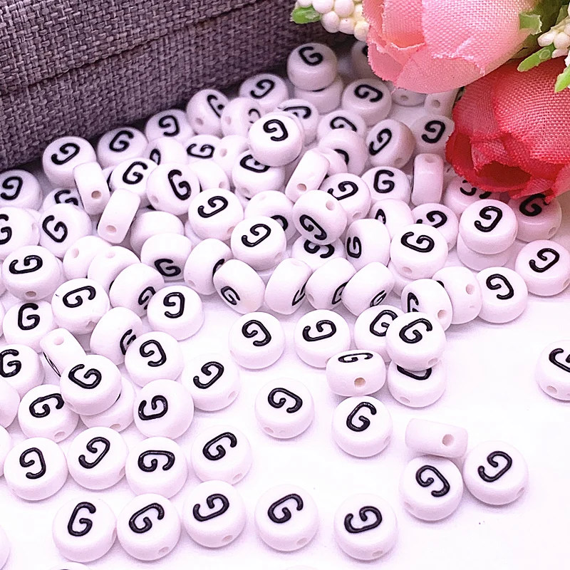 100pcs/lot 7x4mm Letter Beads Round Shape Alphabet Letter Charms Make Jewelry Accessories