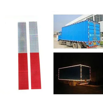

10 Pairs 40cm Red Silvery Auto Truck Reflector Sticker Collision Avoidance Warning Fit For Lada Opel Skoda VW Fiat Ford KIA