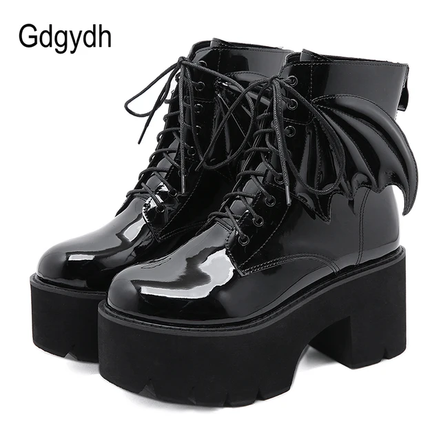 Angel Wing Ankle Platform Boots