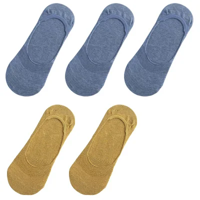 10 pieces = 5 pairs Women Cotton Invisible No show Socks non-slip Summer Solid Color Short Socks Fashion Ankle Thin Slipper Sock trouser socks Women's Socks