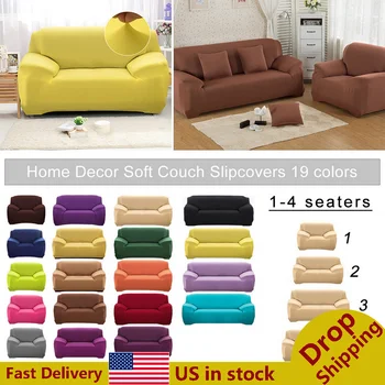 

All- Non-slip Couch Sofa Slipcover Elastic Sofa Covers For Living Room Solid Color Spandex Seat Couch Covers