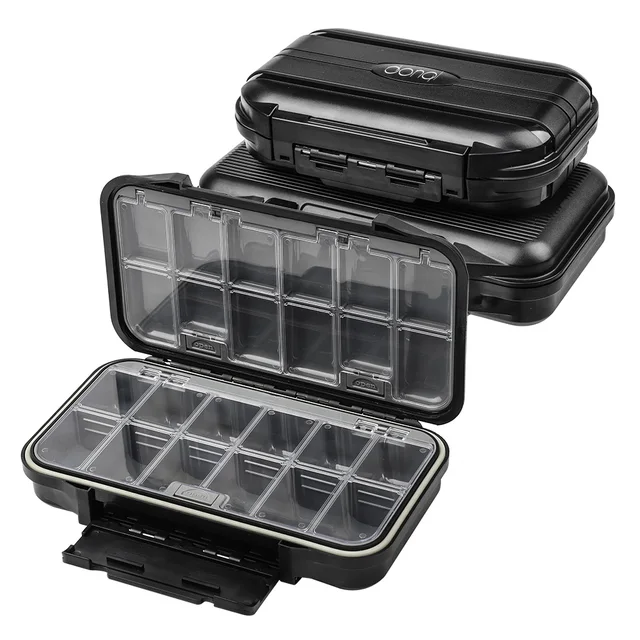 $US $10.98 DONQL Fishing Tackle Box Lure Fish Hook Waterproof Double Sided Plastic Baits Storage Case 12 Compa