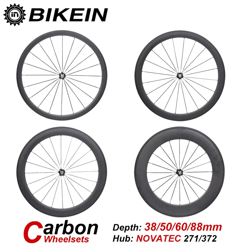 

BIKEIN Super Light 3k Carbon 700C Road Bike Wheels Clincher Tubular 38mm 50mm 60mm 88mm Depth Rim Wheelset Cycling Bicycle Parts