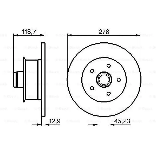 Диск тормозной передний VW T2 all 72-90 BOSCH 0986478136
