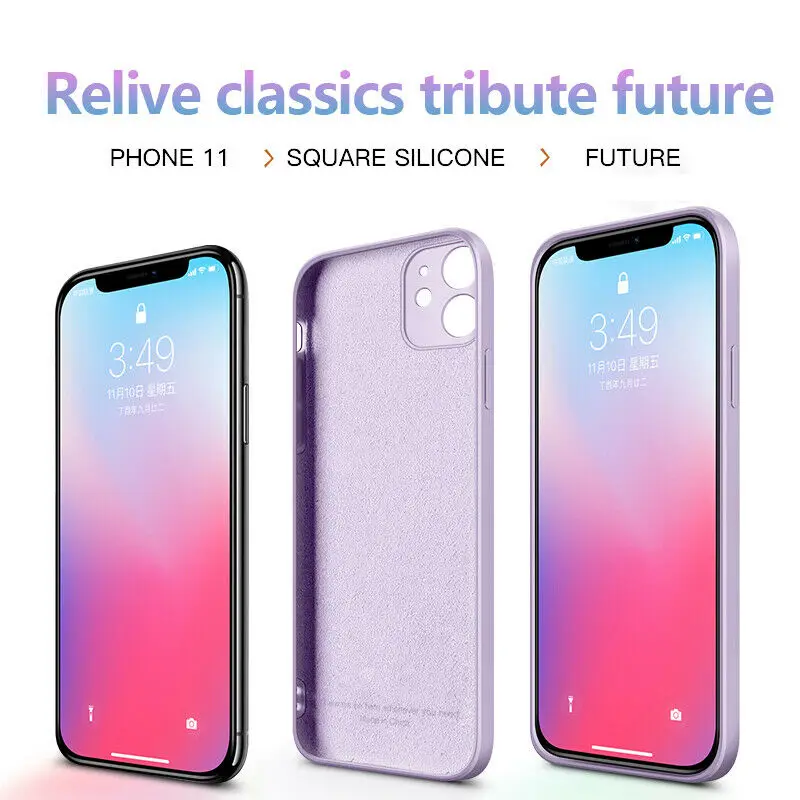 Luxury Original Square Liquid Silicone Phone Case For iPhone 12 13 11 Pro Max Mini XS X XR 7 8 Plus SE 2 Thin Soft Candy Cover case for iphone 13 mini