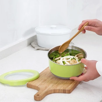 

6Pcs Plastic Sealing Food Storage Box Stainless Steel Liner Sealed Lunch Box Vegetable Food Preservation Storage Box Fresh Pot C