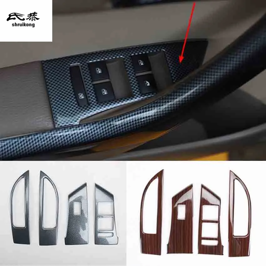 4 шт./лот ABS углеродное волокно зерна или деревянные окна автомобиля Лифт панели украшения для 2009- OPEL ASTRA J P10