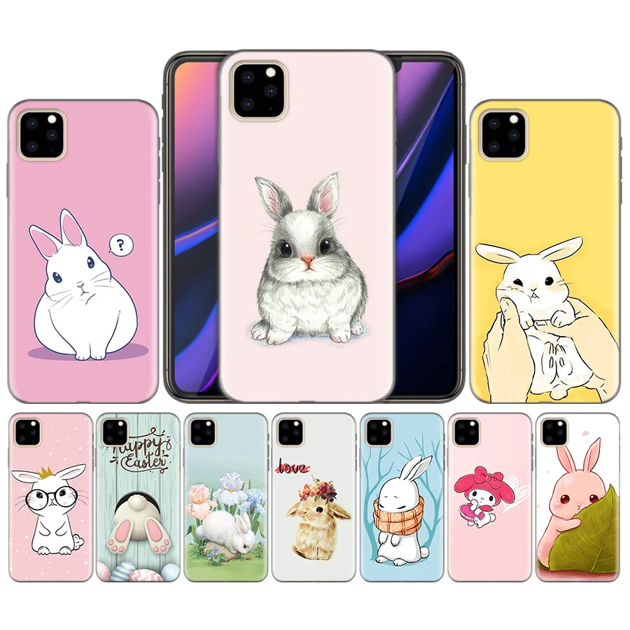 

Silicone Case Cover For iphone XR XS Max X 7 8 6 6S Plus 11 11Pro MaX 5 5S 5C SE 7+ 8+ 6+ 6s+ Favorite Cute Bunny Cartoon Couqe