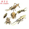 Antique Bronze 6 Styles Beetles Miniature Figurines Desktop Decorations Pure Brass Insect Tea Pets Ornament Home Decor Accessory ► Photo 1/6