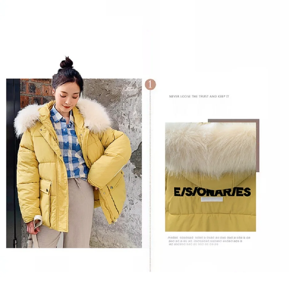 Мода abrigos mujer invierno короткая зимняя новая Корейская версия с капюшоном зимняя куртка женская Свободная пуховая Хлопковая женская