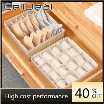 

1Pcs Oxford Cloth Storage Box Container Drawer Divider Lidded Closet Boxes for Ties Socks Bra Underwear Organizer