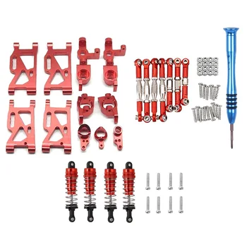 

For WLtoys 1:14 144001 RC Car Upgrade Parts Metal Steering Swing Arm Base C Rear Hub Seat Pull Rod Shock Absorber