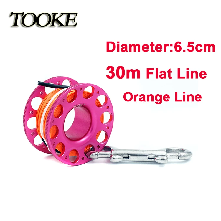 TOOKE 4色铝合金线轮2mm 玫红色+橘色线30m TG739BMei30