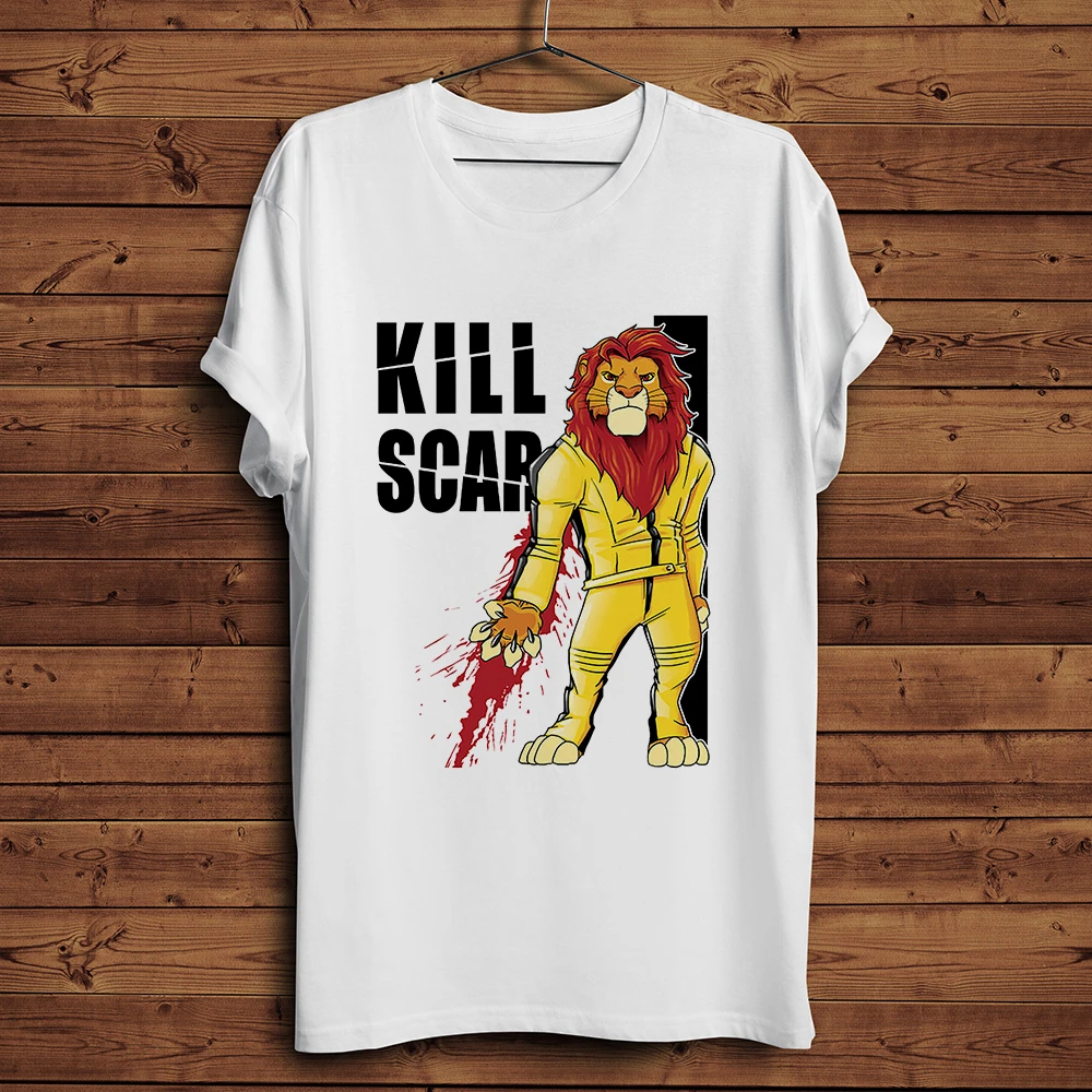 

lion king kill scar funny t shirt men 2019 summer new white casual homme cool anime tshirt unisex