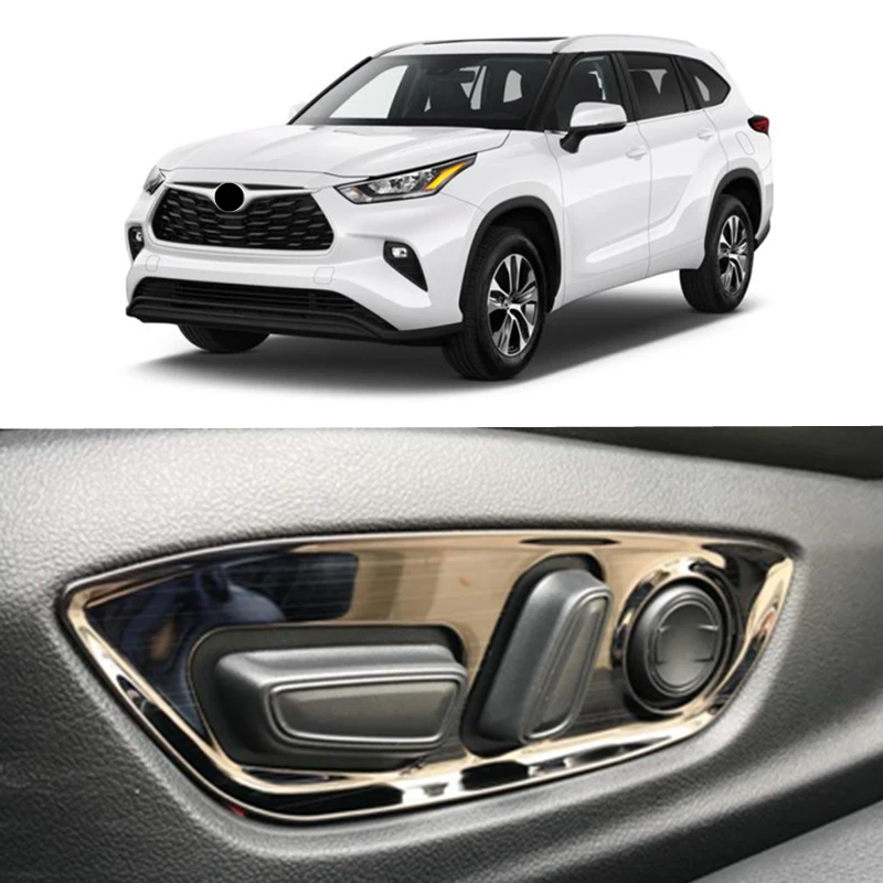 

Автозапчасти, новый продукт, 2 шт., роскошная металлическая регулировка сиденья, декоративная крышка, автомобильные аксессуары для Toyota Highlander XU70 2021 2022