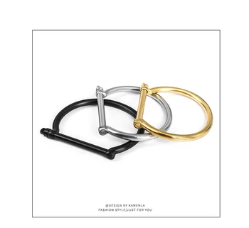 

DB224 Titanium steel couple bracelet with original naval style rectangular anchor hook and horseshoe buckle