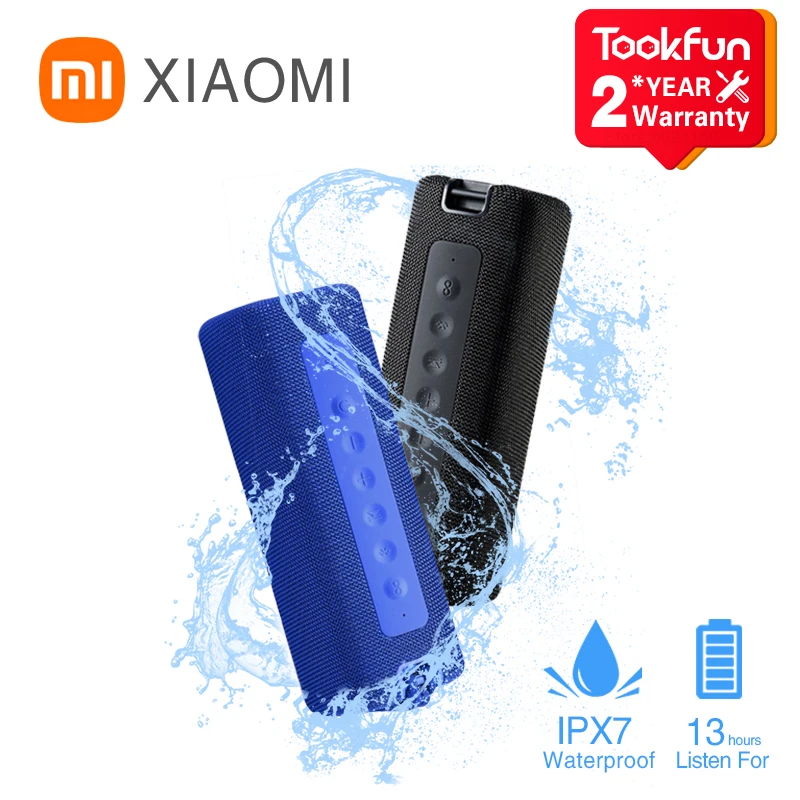 Xiaomi-Altavoz Bluetooth 5,0, resistencia al agua IPX7 portátil con reproductor de música, sonido estéreo inalámbrico de alta calidad, 16W, versión Global