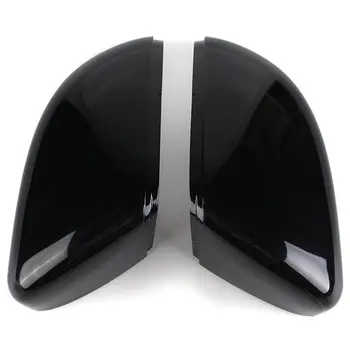 

Left+Right Gloss Black Wing Door Rear View Mirror Cover For Vw Touran Golf Mk6