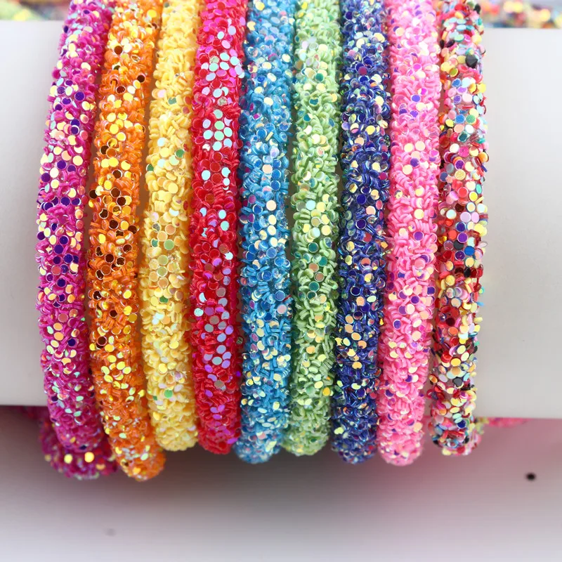 6mm Glitter Sequin Rope Soft Tube Cord Rope String Crystals Craft Rhinestones Resin Tube Sequin Pipe Cord Jewelry Accessory