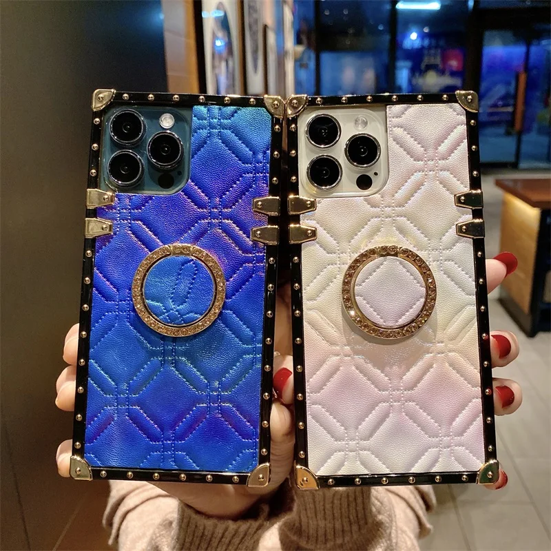 Iphone 11 Pro Max Luxury Brand Woman Ring Case Leather Phone Case