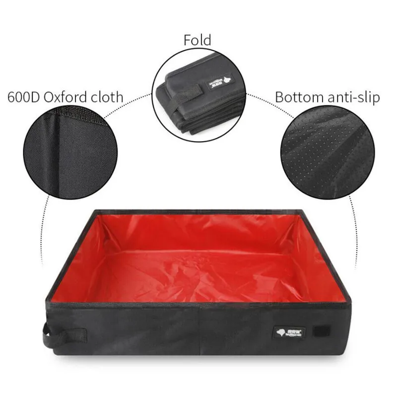 Pet Cat Litter Box Folding Pet Litter Pan Waterproof Outdoor Foldable Cat Litter Box Portable Travel Toilet Seat Doghouse Catmat