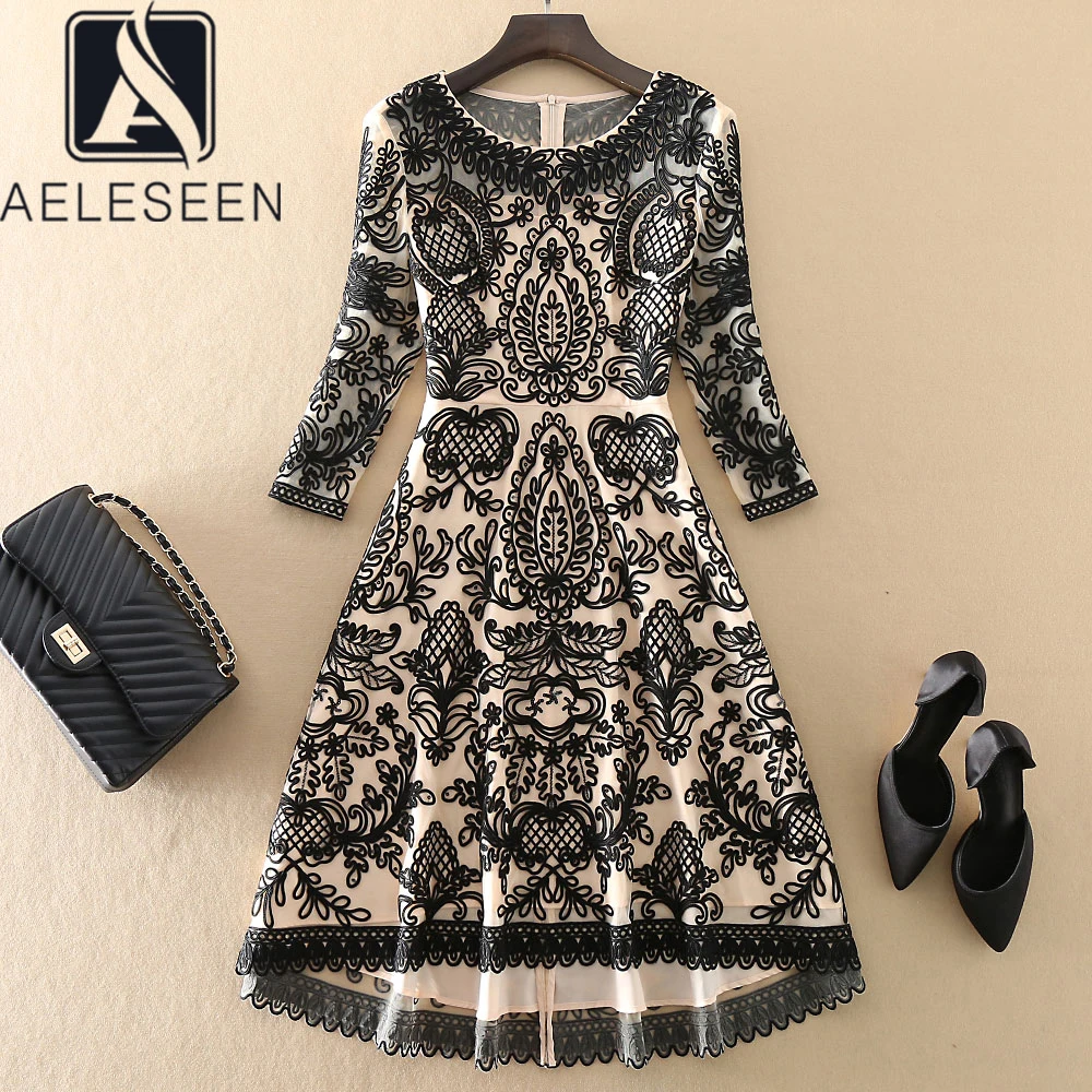 AELESEEN Designer Dovetail Dress Autumn Runway