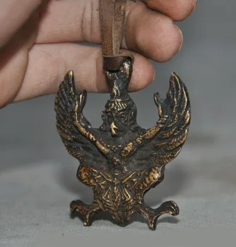

wedding decoration Old Tibet Buddhism bronze Redpoll Winged Garuda Bird Eagle Buddha amulet Pendant