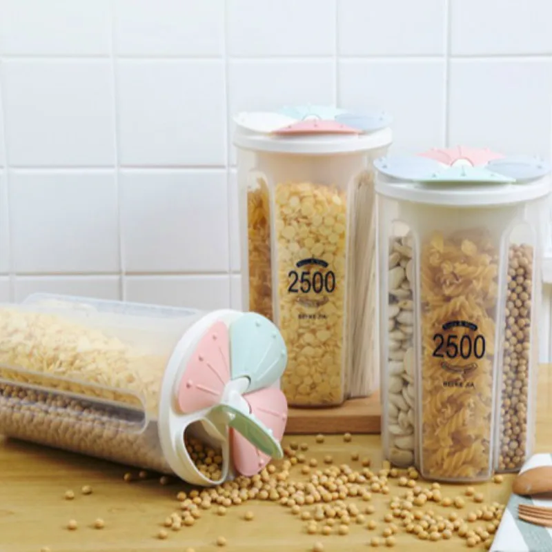 Кухонный Контейнер для хранения раздельных прозрачных зерен для хранения бытовой пищи влагостойкие запечатанные банки сухой контейнер для крупы