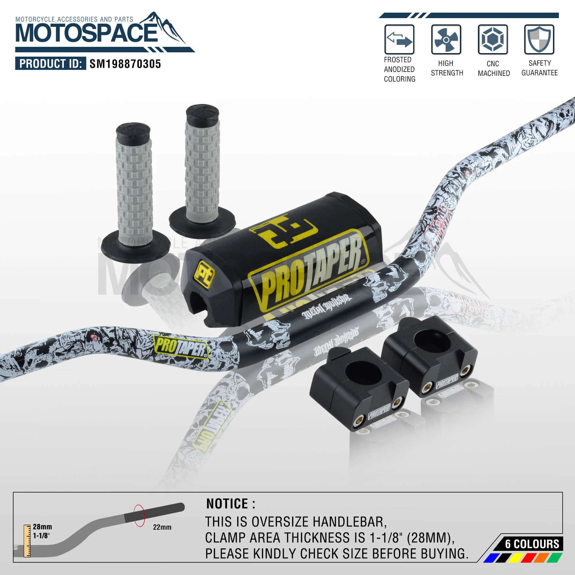 Руль для Pro Cone Pack Bar 1 1/8 &quotMulisha рулевые накладки Грипсы питбайка мотоцикла с