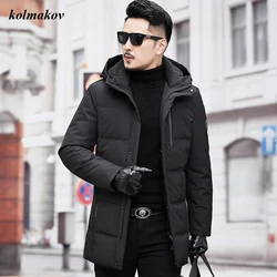 2020 New Arrival Winter Style Men boutique Warm Leisure Down Coats Fashion Casual Solid Hooded Hat Men's White Duck Down Coats