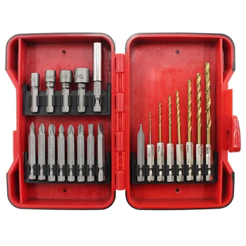 

21pcs/lot Hex Shank Twist Drill Driver Bits Kit Multi-function Screwdriver Electric Socket Screwdriver Set Combination Tool