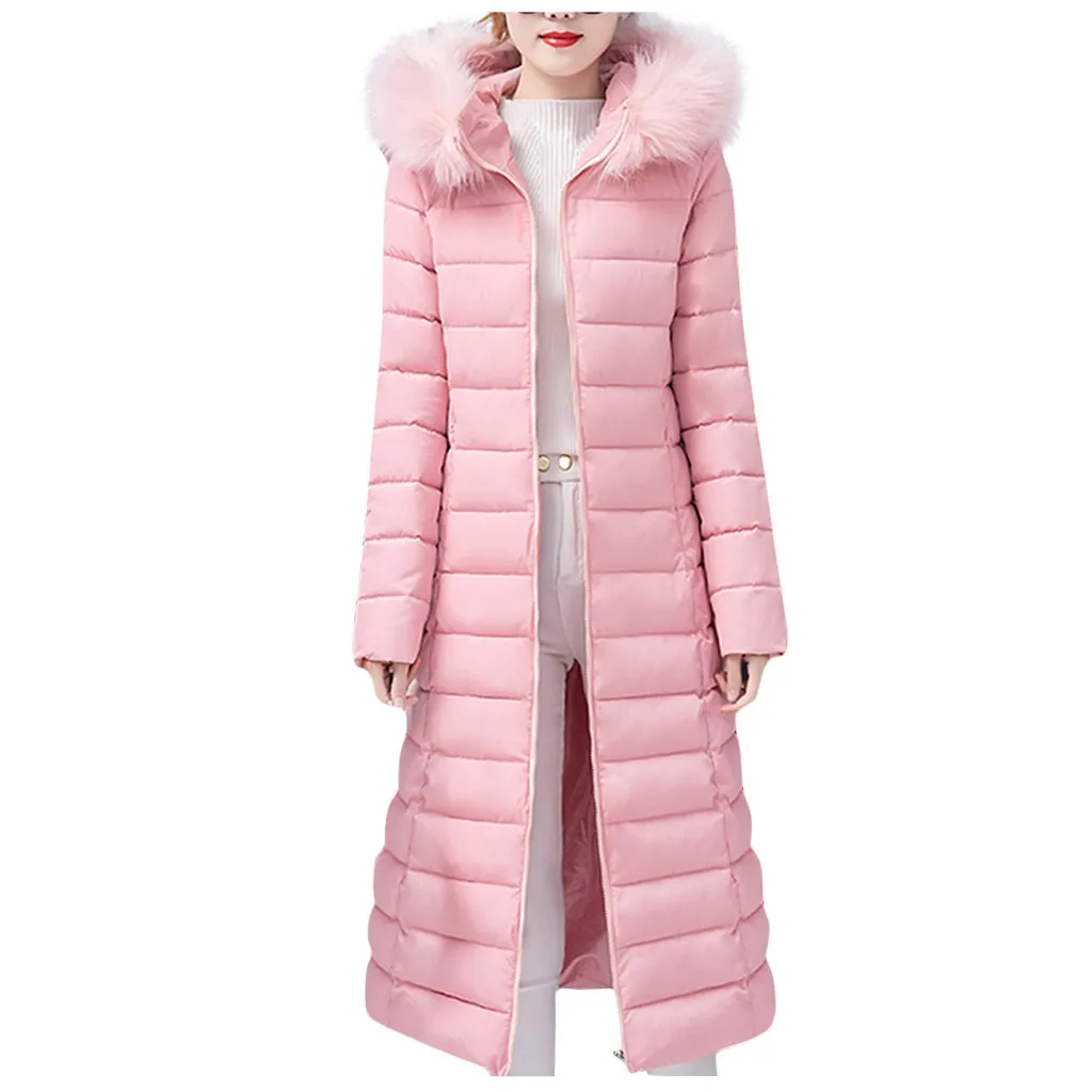 Зимняя женская куртка размера плюс, женские парки, плотная верхняя одежда, одноцветные пальто с капюшоном, короткие женские тонкие базовые Топы с хлопковой подкладкой - Цвет: Pink