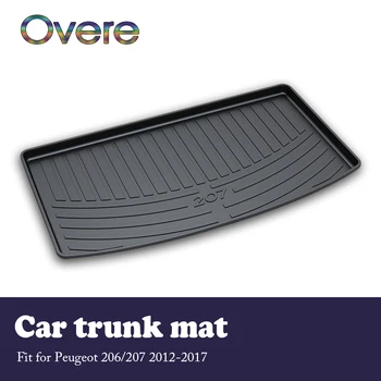 

Overe 1Set Car Cargo rear trunk mat For Peugeot 206 207 2012-2017 2013 2014 2015 2016 Anti-slip mat Waterproof carpet Styling