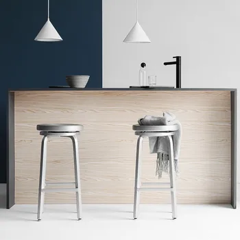 

Modern Nordic Simple Aluminum Outdoors High Bar Stool Metal Cashier Stool Cafe High Bar Stool Dining Chair