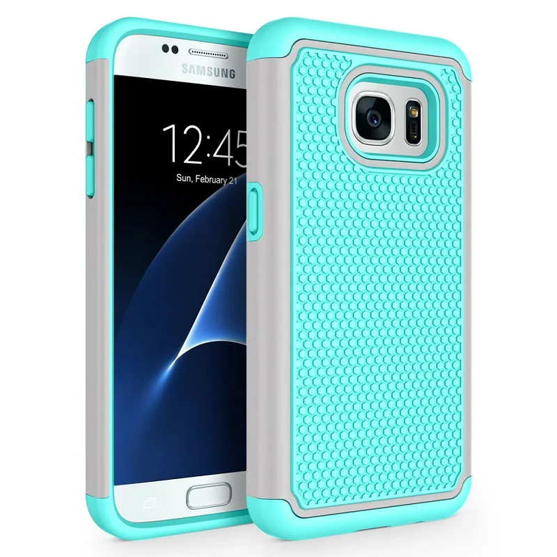 Mint Grey SuaGet чехол для samsung Galaxy S7/S7 Edge противоударный чехол Гибридный резиновый силиконовый чехол для samsung Galaxy S7 Edge S7 - Цвет: Mint Grey