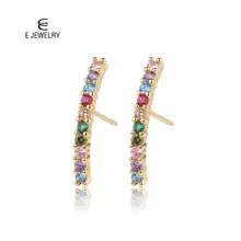 E ювелирные изделия, характерные ювелирные изделия с сверкающими цветными цирконами, серьги для женщин, темпераментные модные серьги, новые ювелирные изделия