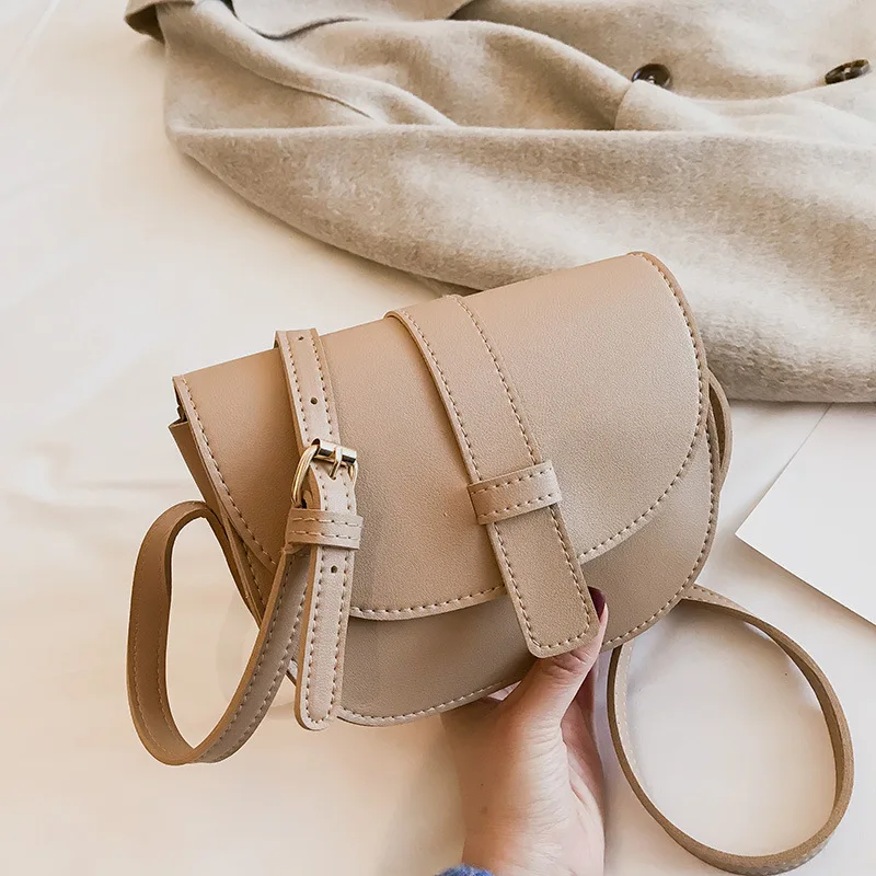 

Hipster Solid Color One-Shoulder Semicircle Saddle Bag Versatile Fairy Shoulder Bag Versatile Casual Trendy Bag