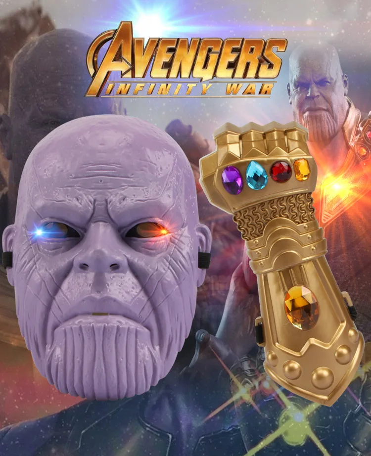 

Avengers 3 Masks Fighter Infinity Gloves Halloween Christmas Children Play Props Model Toys