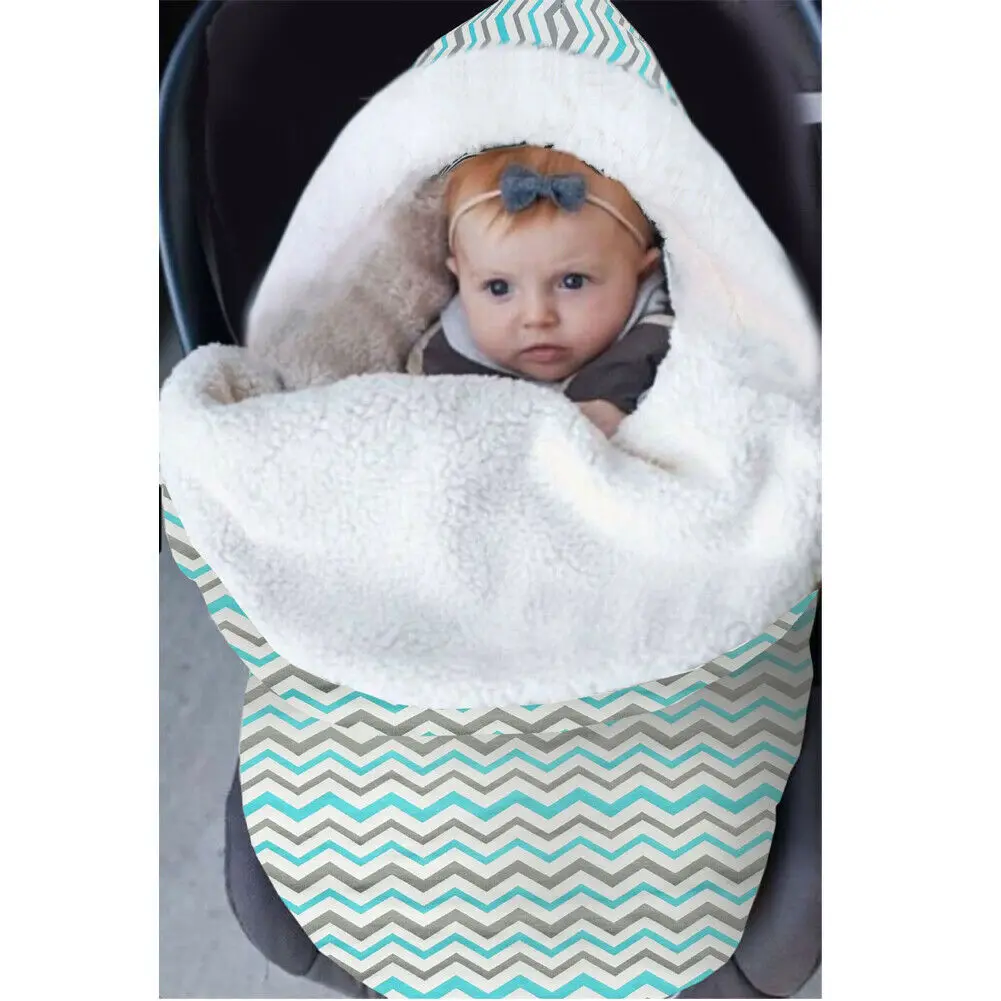 Новая зимняя хлопковая Повседневная мягкая удобная для завёртывания для пеленания, одеяло, теплый спальный мешок, синий, серый, зеленый