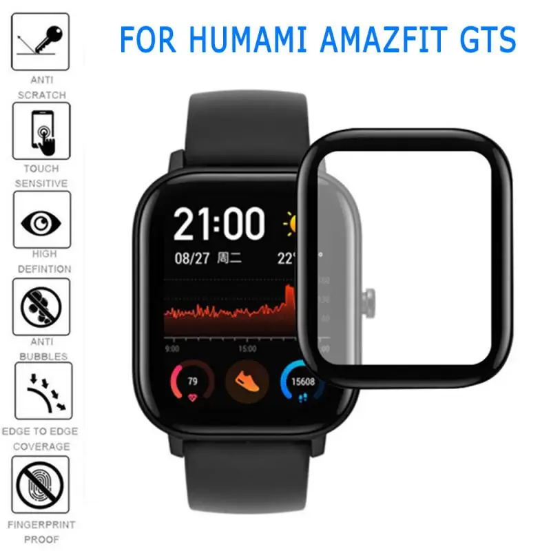 

3D Curved Edge Full Coverage Protective Film Cover For Amazfit GTS LCD Screen Soft Clear Watch Protector Guard (Not Glass)