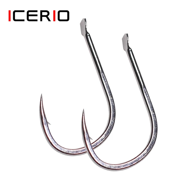 Fishing Hooks 50pcs/Box Carbon Steel Fishing Hooks Sea Carp Single Circle  Hook Set Fly Fishing Accessories Tackle Fishhook Fish Hooks (Size : 9#)