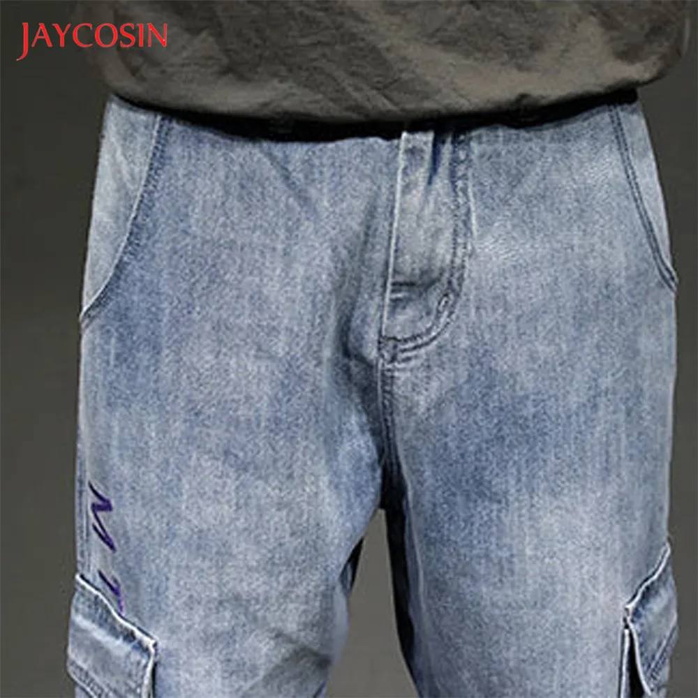 Jaycosin, весенне-осенние джинсы для мужчин, s, повседневные, японский стиль, джинсовые штаны, свободные, с карманами, брюки, бренд, шаровары для мужчин