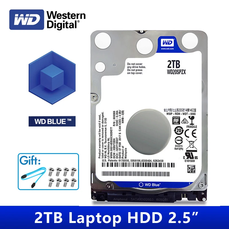 Western Digital WD Blue 2 5 ''ноутбук ТБ HDD 128MB кэш жесткий диск SATA 3 5400RPM PC внутренний для