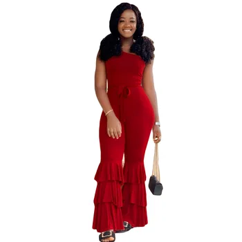 

Spring Summer Women Jumpsuit Bodycon Playsuit Bodysuit Overalls Rompers Plus Size Long Flare Trousers Solid Jumpsuits