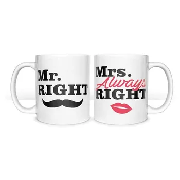 

Couple Mugs Mr Right And Mrs Always Right Funny His And Hers Coffee Mugs Set Wedding Gift Set For Couple Anniversary Newlywed Gi