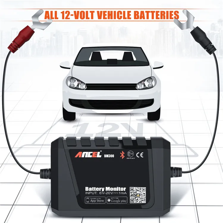 

ANCEL BM300 12V Battery Tester Charging Startup Test Voltage Test Android Apple System
