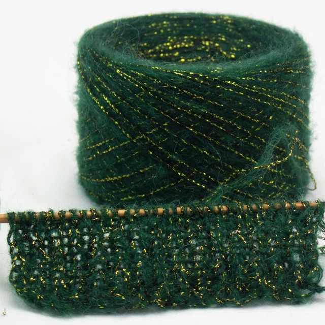 500g Flash Golden Silk Threads Light Gold Tadpole Yarn Yarn For