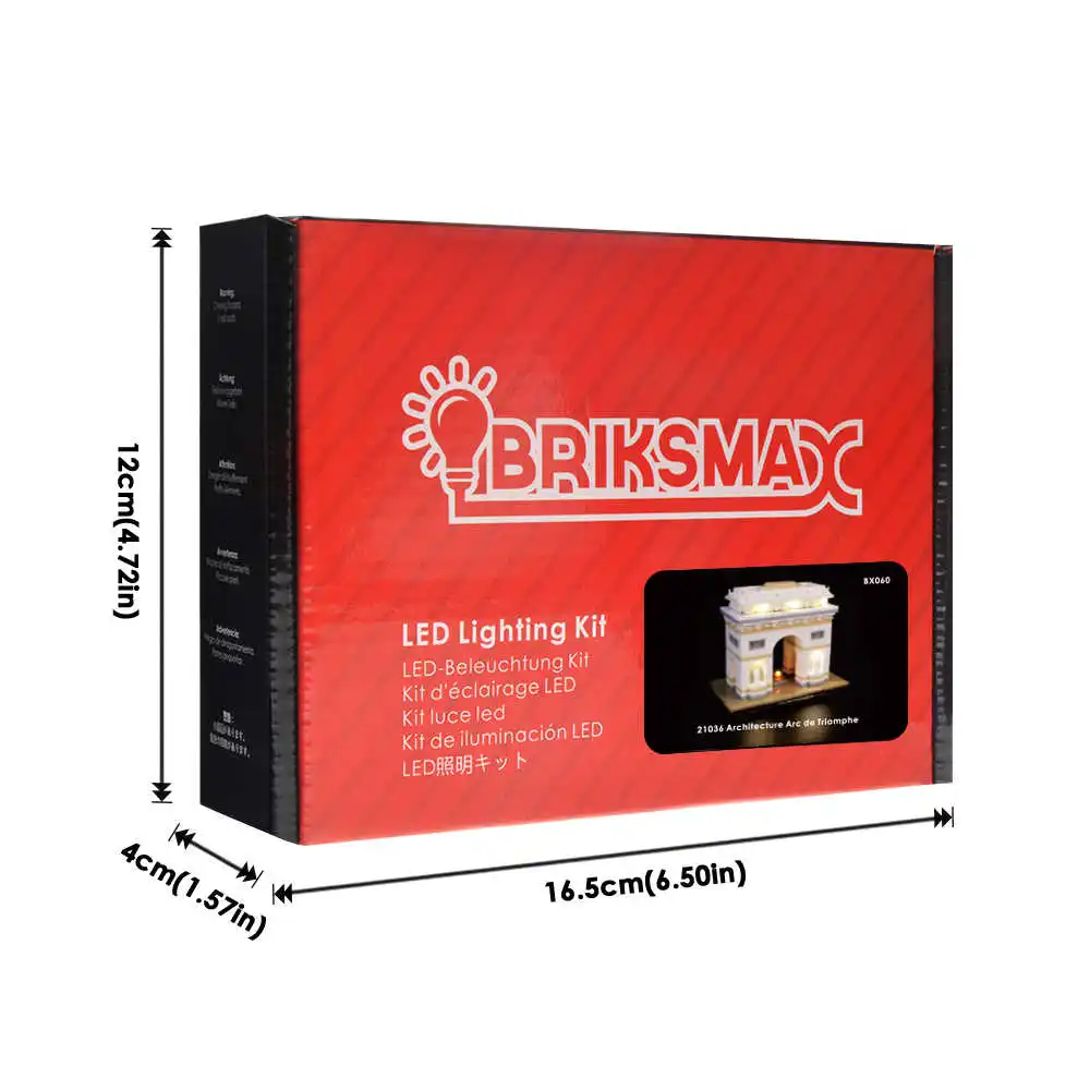 BriksMax Led Light Up Kit для Arc De Triomphe строительные блоки, совместимые с 21036(не включая модель - Цвет: Briksmax Light Set