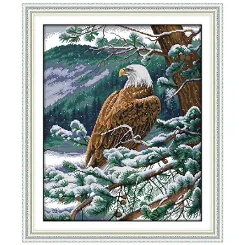 

An overlooking Eagle animals counted printed on the canvas 11CT 14CT DIY kits Cross Stitch embroidery needlework Sets