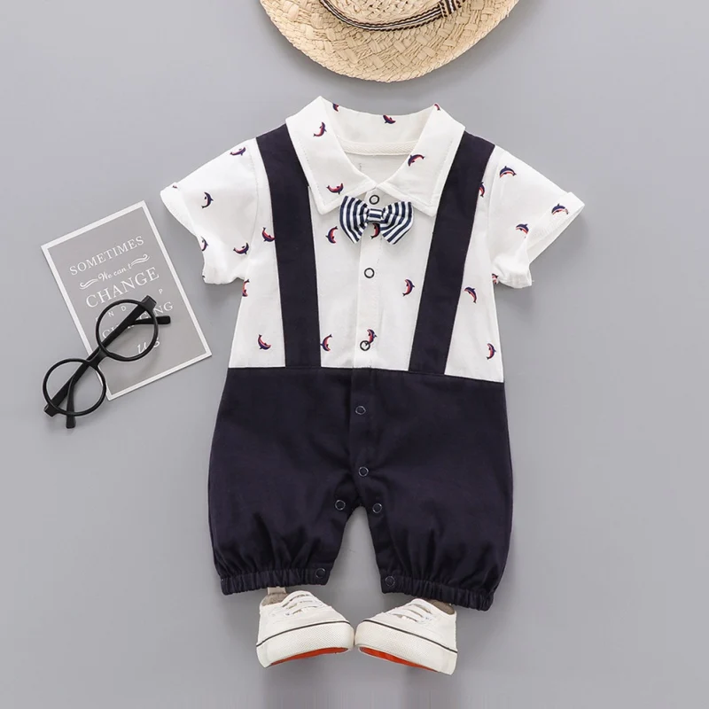 Conjunto de bebés varones recién nacidos ropa de pedo 0 24M novedad de  verano algodón estampada por completo Caballero bebé Body Suit 90 1|set de  ropa| - AliExpress